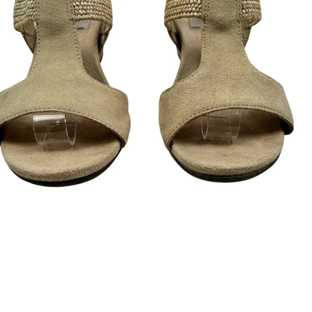 Vionic Kaytie Natural Raffia/Woven Cork Wedge Comfort Sandals Women's Size 7